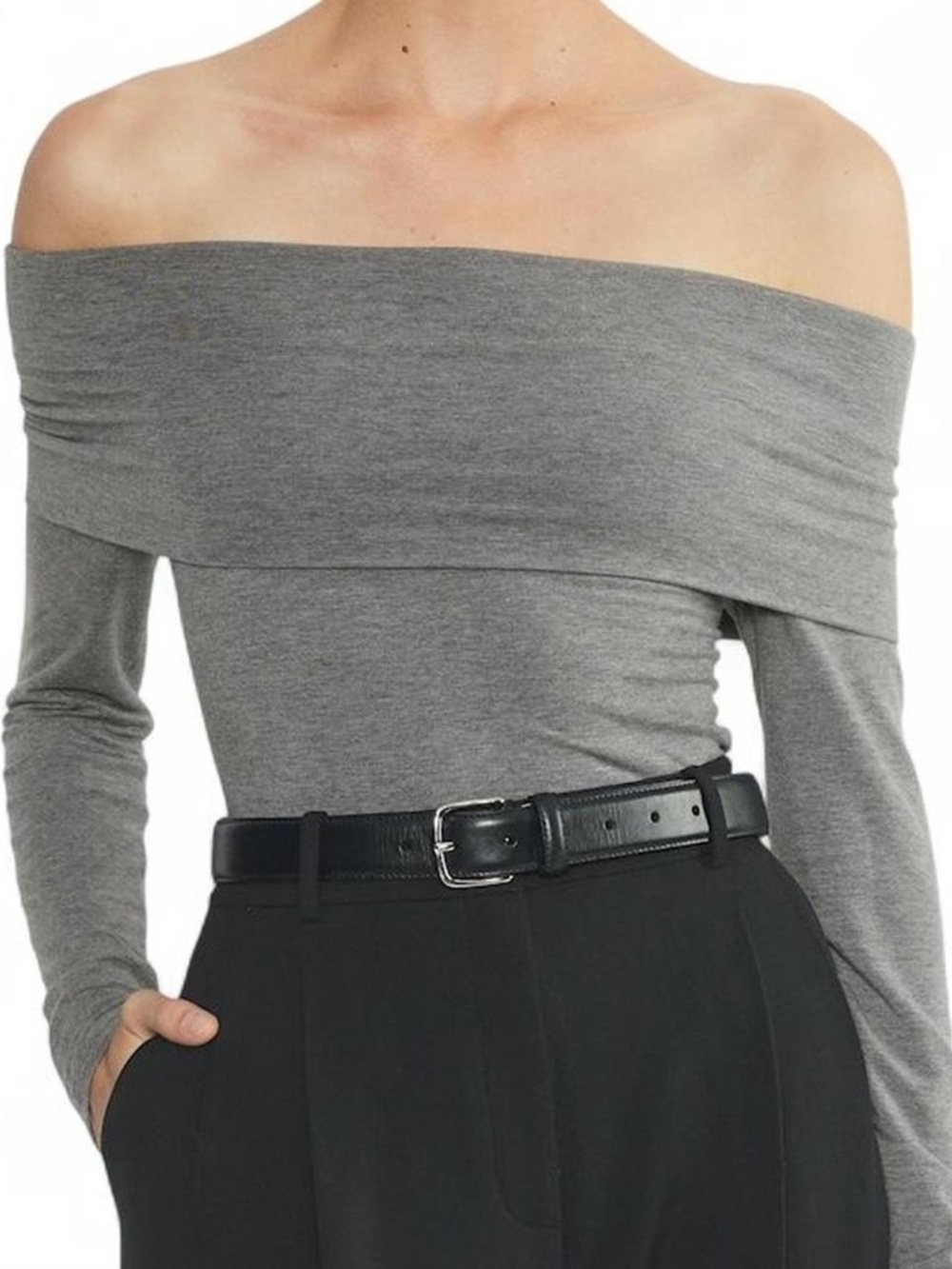 Aritzia Babatón streamline off the shoulder top gray size Small
